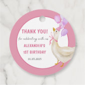 グース間抜け1歳の誕生日パーティー フェイバータグ (裏面)