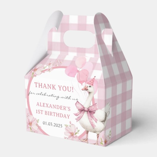 グース間抜け1歳の誕生日パーティー フェイバーボックス (正面サイド)