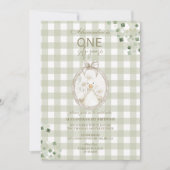 グース間抜け1thバースデーグリーンギンガム 招待状 (正面)