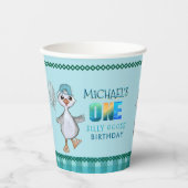 グース間抜け1thバースデーブルーボーイズ 紙コップ (正面)