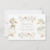 グース間抜け1th誕生日ニュートラルフローラ サンキューカード (正面)