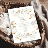 グース間抜け1th誕生日ニュートラルフローラ 招待状