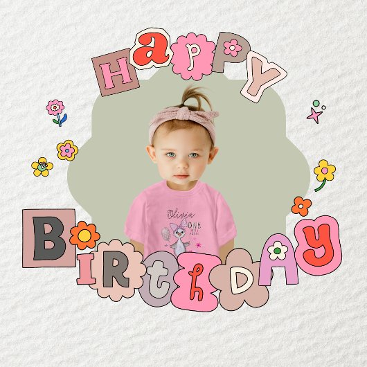 グース間抜け1th誕生日ピンクボウTシャツ ベビーTシャツ