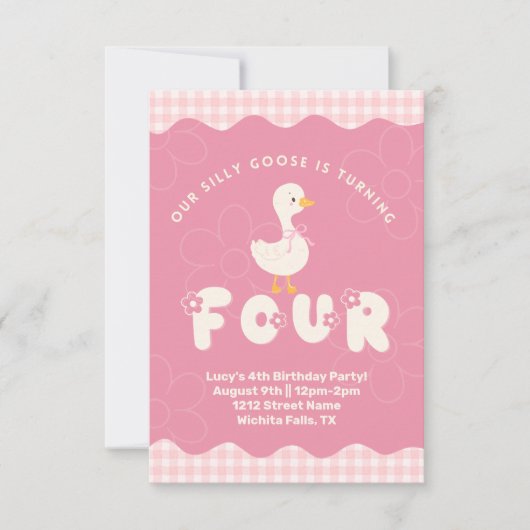 グース間抜け4番目誕生日 招待状 (正面)