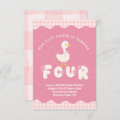 グース間抜け4番目誕生日 招待状 (正面/裏面)