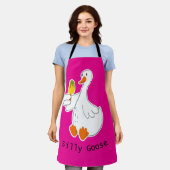 グース間抜け、グースおもしろい、グースラバー エプロン (着用した状態)