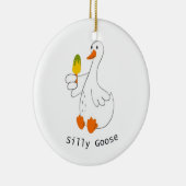 グース間抜け、グースおもしろい、グースラバー セラミックオーナメント (右)