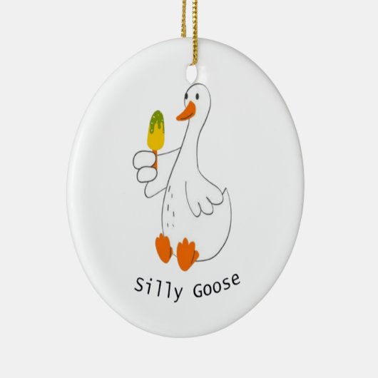 グース間抜け、グースおもしろい、グースラバー セラミックオーナメント (右)