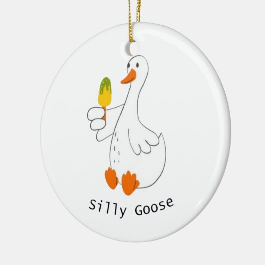 グース間抜け、グースおもしろい、グースラバー セラミックオーナメント (左)