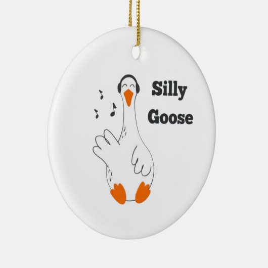 グース間抜け、グースおもしろい、グースラバー セラミックオーナメント (右)