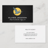 グース飛んでいるアイコンのリネンの背景 名刺 (正面/裏面)