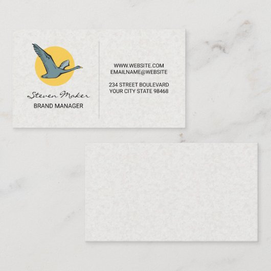 グース飛んでいるアイコン | 紙テクスチャの背景 名刺 (正面/裏面)