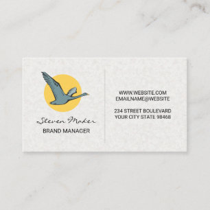 グース飛んでいるアイコン 紙テクスチャの背景 名刺