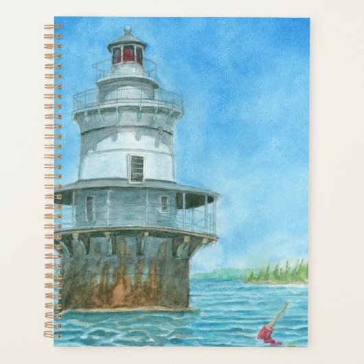 グース・ロックス灯台の水彩画 プランナー手帳 (正面)