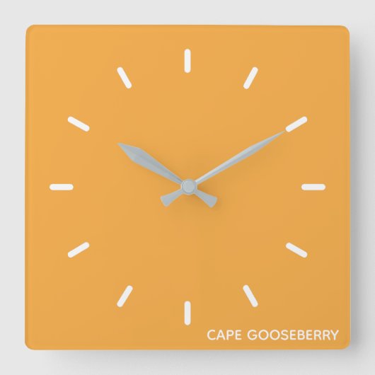 グーズベリー岬の黄色の名前 スクエア壁時計 (正面)