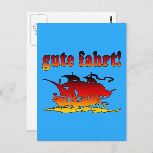 グート・ファートさん,ドイツの休暇旅行で良い旅を ポストカード (正面/裏面)