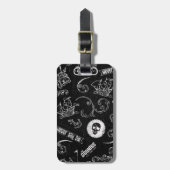 グーニーアイコンのパターン ラゲッジタグ (正面縦)