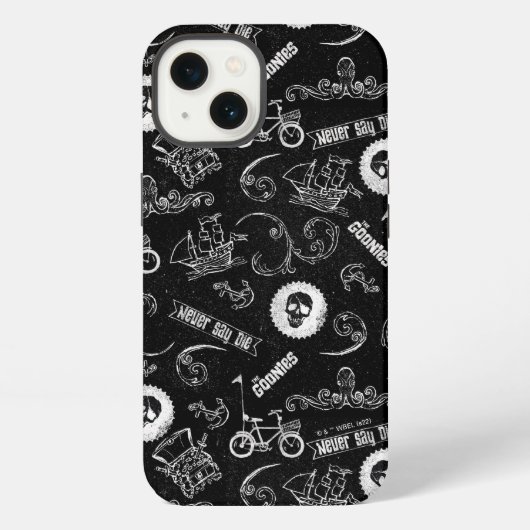 グーニーアイコンのパターン iPhoneケース (裏面)