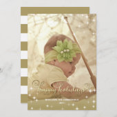 グービーライト金ゴールドハッピーホリデーズフォトカード シーズンカード (正面/裏面)