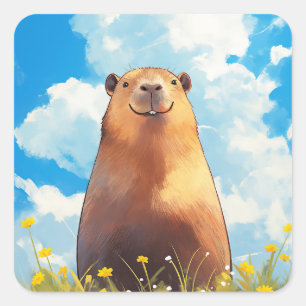 グーフィーカピバラスマイル スクエアシール