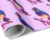 ～グーリアンフィンチ～オリジナルアート～パープル～ ラッピングペーパー (ロールコーナー)