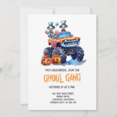 グールおもしろい集団スケルトンキッズハローウィンパーティ 招待状 (正面)