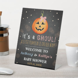 グールだ!リトルカボチャハロウィーンベビーシャワー 台座サイン