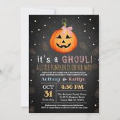 グールだ！リトルカボチャハロウィーンベビーシャワー 招待状 (正面)