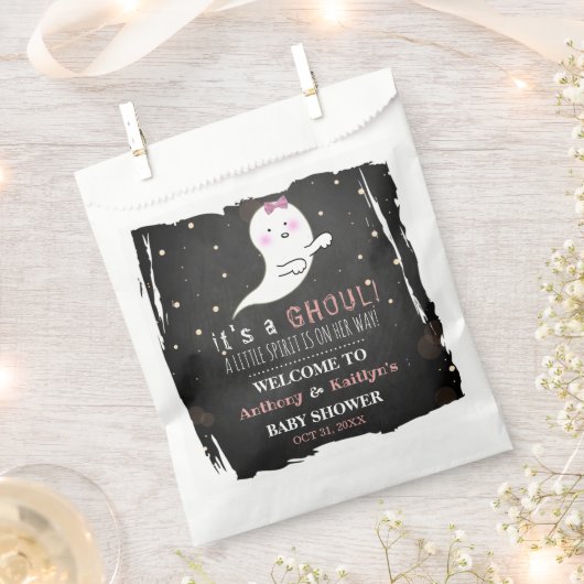 グールだ！リトルスピリットハロウィーンベビーシャワー フェイバーバッグ (クリップ留めされた状態)