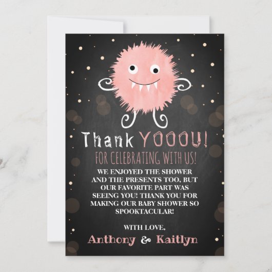 グールだ!リトルモンスターハロウィーンベビーシャワー サンキューカード (正面)