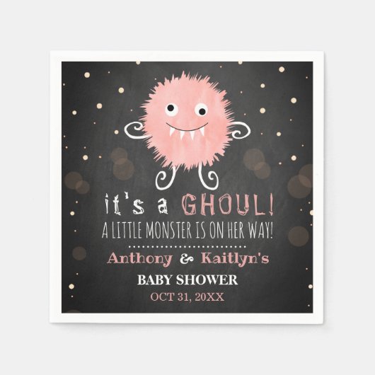 グールだ!リトルモンスターハロウィーンベビーシャワー スタンダードカクテルナプキン (正面)