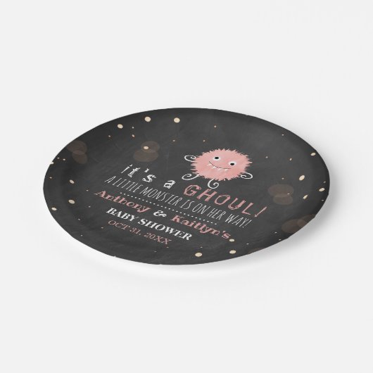 グールだ!リトルモンスターハロウィーンベビーシャワー ペーパープレート (アングル)