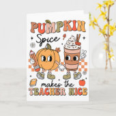 グールなパンプキンスパイスが教師を優しい秋にしてくれる カード (黄色い花)