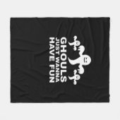 グールはおもしろいハロウィンおもしろい感じの フリースブランケット (正面(横))