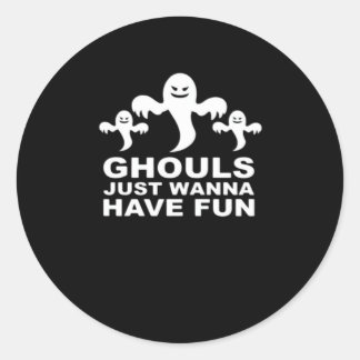 グールはおもしろいハロウィンおもしろい感じの ラウンドシール