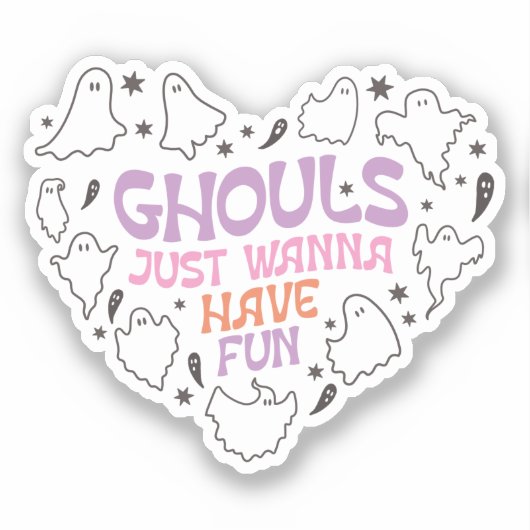 グールはただおもしろいハロウィーンを持ちたい シール (正面)