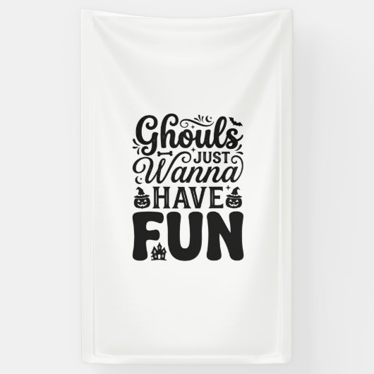 グールは楽しいことが好き ビンテージ ハロウィン SVG_1 横断幕 (縦)