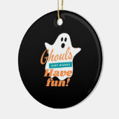 グールは、このハロウィーンのおもしろいを持ちたい セラミックオーナメント (左)