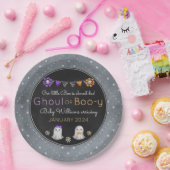 グールまたはブー・イ・ハロウィーンのジェンダーがプレートを明かす ペーパープレート (パーティー)