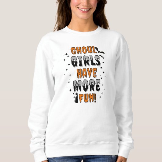 グールガールズハローウィンのおもしろいモダンを増やす スウェットシャツ (正面)