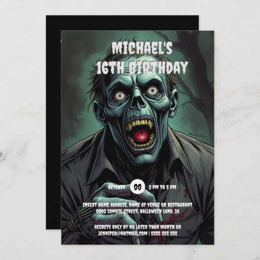 グールグールヴァンパイアモンスタースプキー大人 招待状 (正面/裏面)