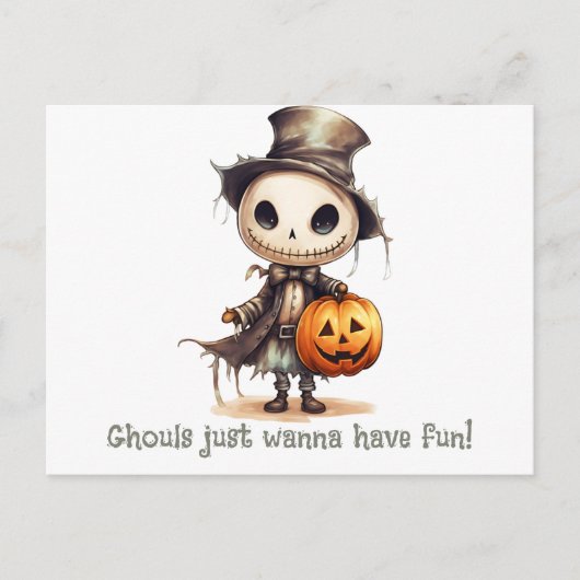グールジャストハローウィンおもしろい シーズンポストカード (正面)