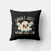 グールズちょうどおもしろいを持ちたいと思う、かわいい幽霊ハロウィーン クッション (裏面)