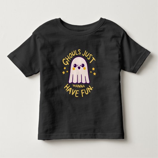 グールズちょうどおもしろいを持ちたいと思う、かわいい幽霊ハロウィーン トドラーTシャツ (正面)