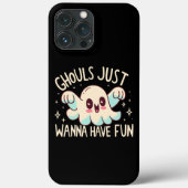 グールズちょうどおもしろいを持ちたいと思う、かわいい幽霊ハロウィーン Case-Mate iPhoneケース (裏面)