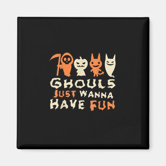 グールズはおもしろいのスローガンをおもしろい望む マグネット (正面)