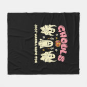 グールズはおもしろいのハロウィーンの衣装を持ちたい フリースブランケット (正面(横))