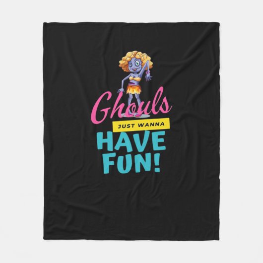 グールズはおもしろい秋感じの フリースブランケット (正面)