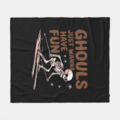 グールズはハロウィーンと秋のためのおもしろいを持ちたい フリースブランケット (正面(横))