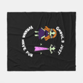 グールズはハロウィーンのおもしろいを欲しおもしろいい フリースブランケット (正面(横))